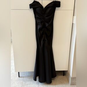 Xscape Strapless / Off the Shoulder Black Gown